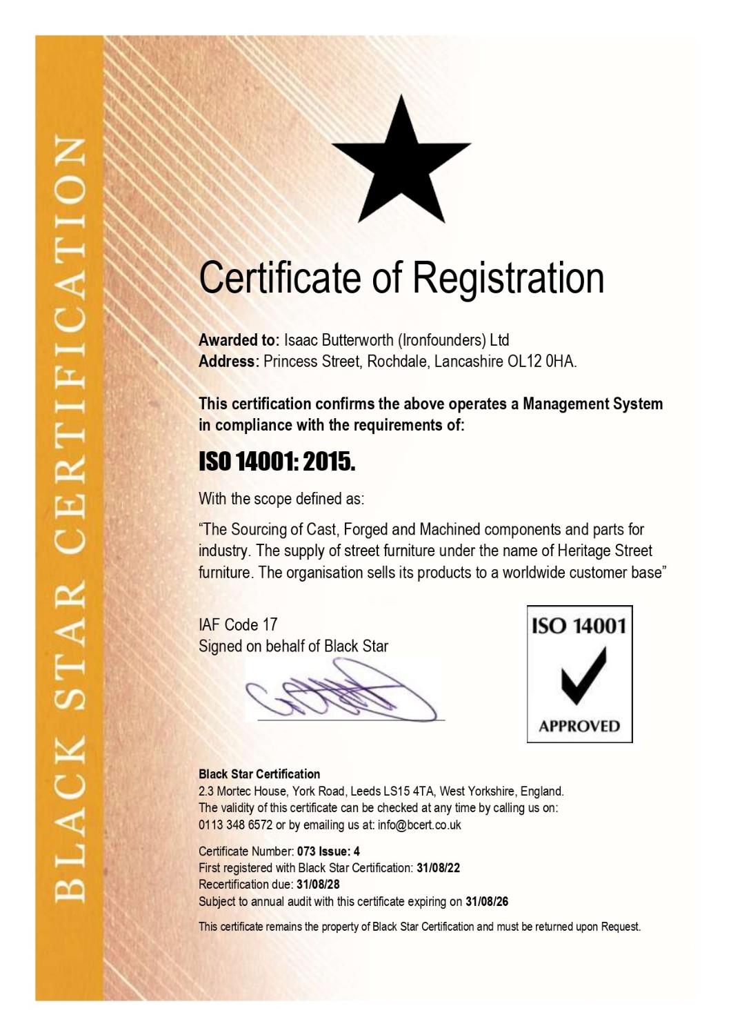 ISO 14001:2015 Certification